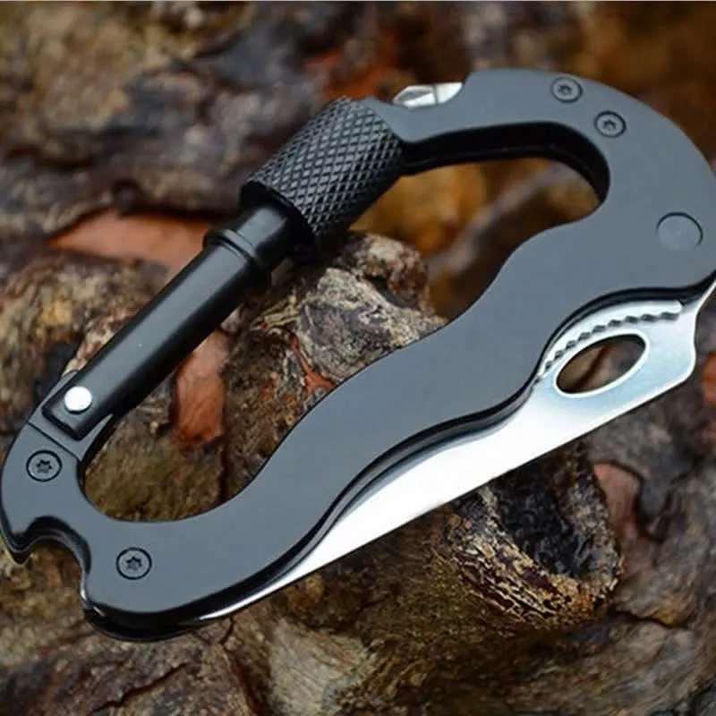 5-In-1 Multitool Folding Knife D Shape Buckle Carabiner Keychain sold by FloralTrip