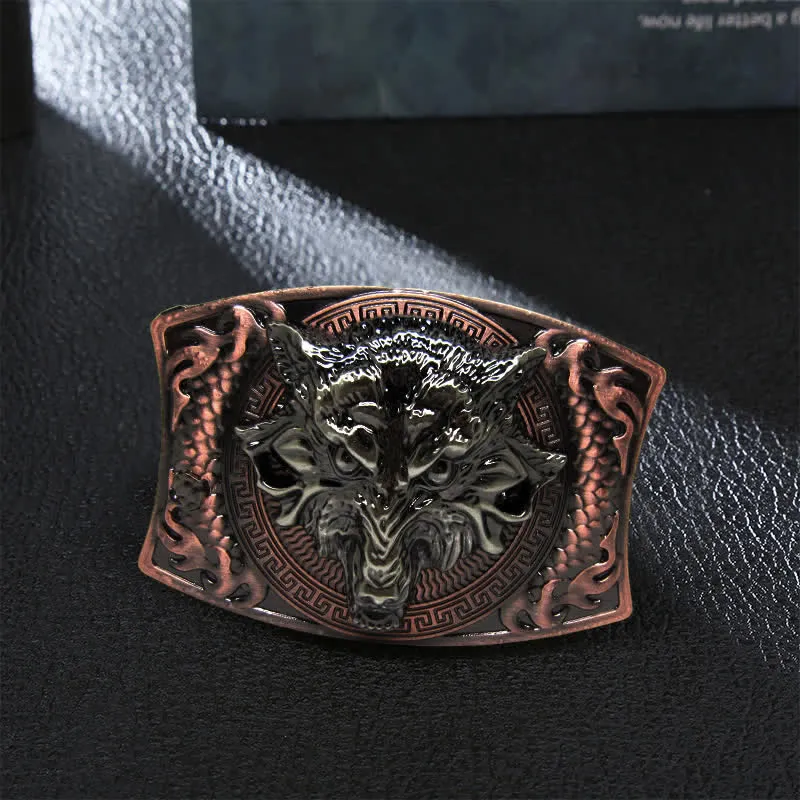 Men's DIY Fierce Wolf Hidden Folding Knife Leather Belt sold by FloralTrip