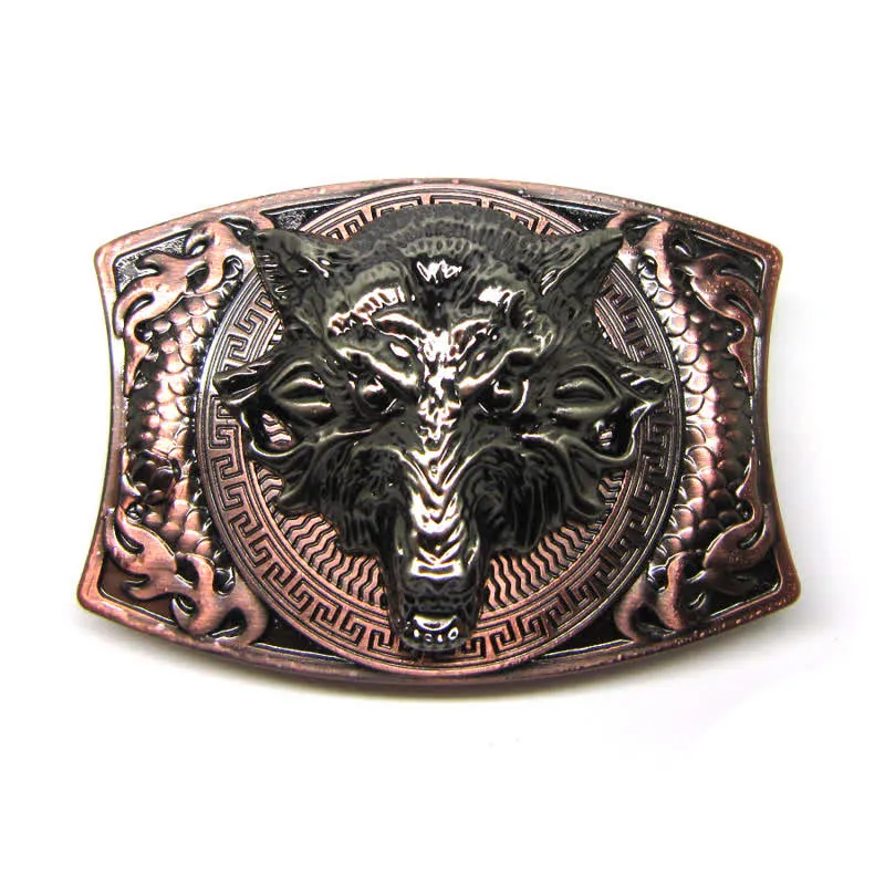 Men's DIY Fierce Wolf Hidden Folding Knife Leather Belt sold by FloralTrip product image thumbnail 2