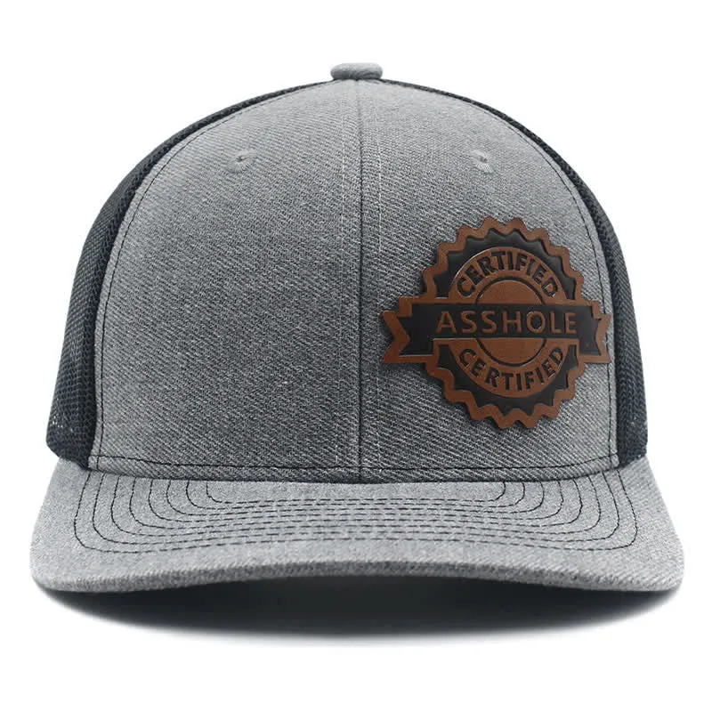 Letter Pattern Brown Leather Label Patch Trucker Hat sold by FloralTrip