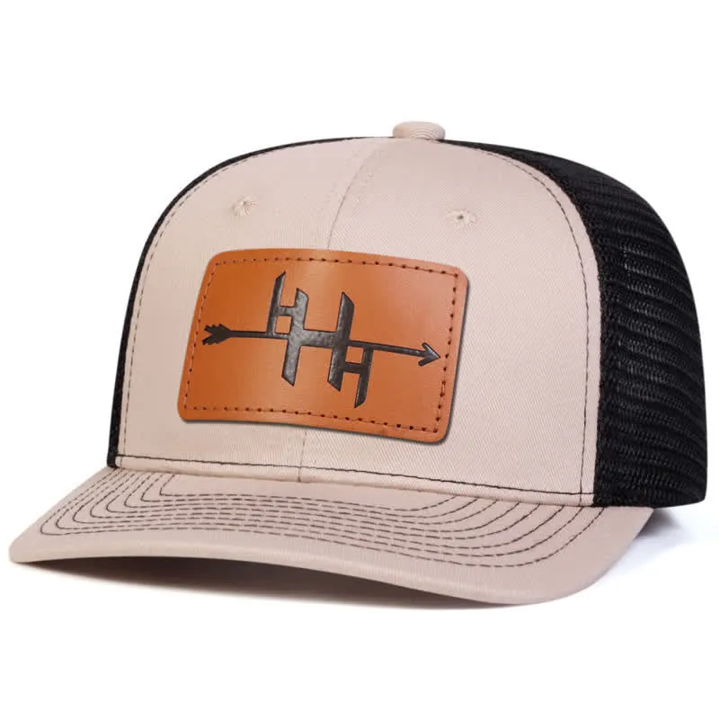 Arrowhead Gun Pattern Leather Label Patch Trucker Hat sold by FloralTrip product image thumbnail 5