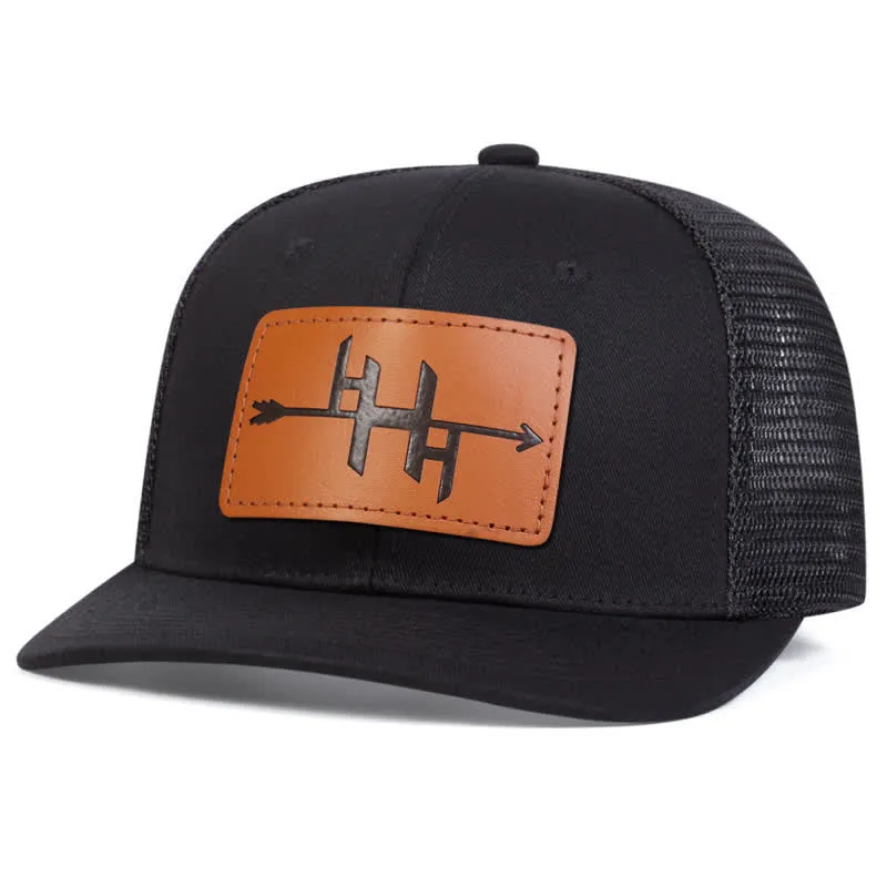 Arrowhead Gun Pattern Leather Label Patch Trucker Hat sold by FloralTrip product image thumbnail 2