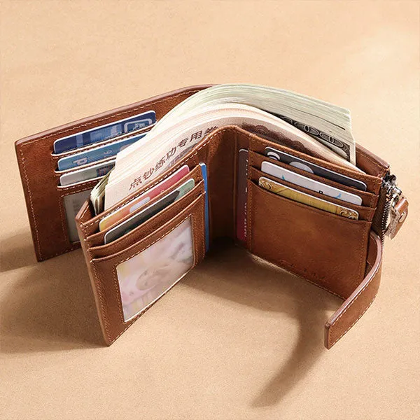 RFID Anti-Theft Multi-Card Slots Large Capacity Genuine Leather Wallet sold by FloralTrip product image thumbnail 5