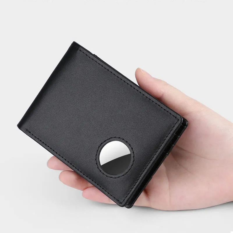 Anti-theft RFID Blocking Leather Front Pocket Wallet with Airtag Holder sold by FloralTrip product image thumbnail 4