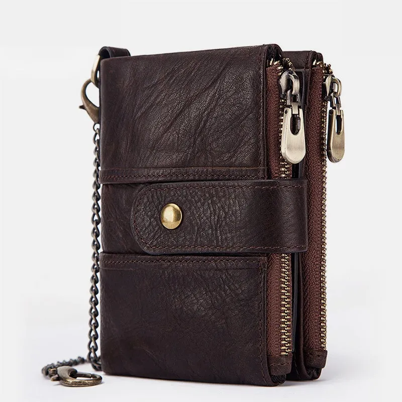 Genuine Leather Anti-theft Retro Wallet With Chain sold by FloralTrip