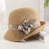 Women's Elegant Roman Style Floral Decor Summer Straw Hat sold by FloralTrip