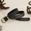 Women's Black Heavy Metal Rivet Leather Belt sold by FloralTrip