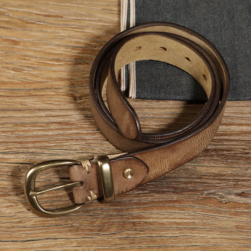 Single Prong Half Round Buckle Work Leather Belt sold by FloralTrip product image thumbnail 5