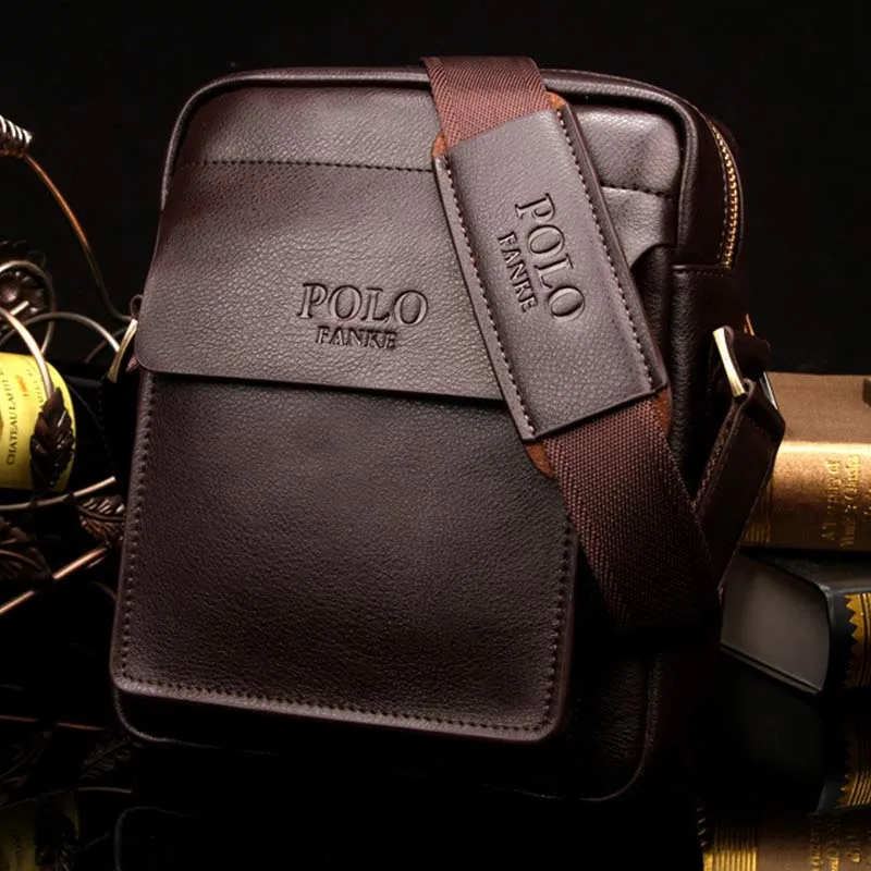 Men's Leather Shoulder Bag Crossbody Bag Small Messenger Bag for Work Business sold by FloralTrip