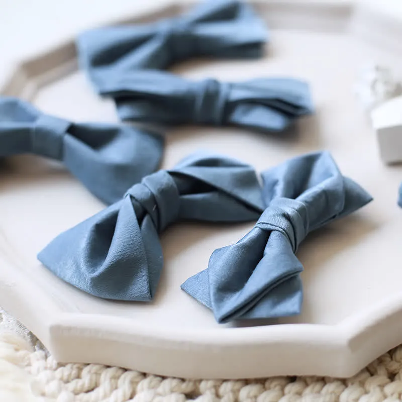 Men's Haze Blue Solid Color Fresh Bow Tie sold by FloralTrip product image thumbnail 5