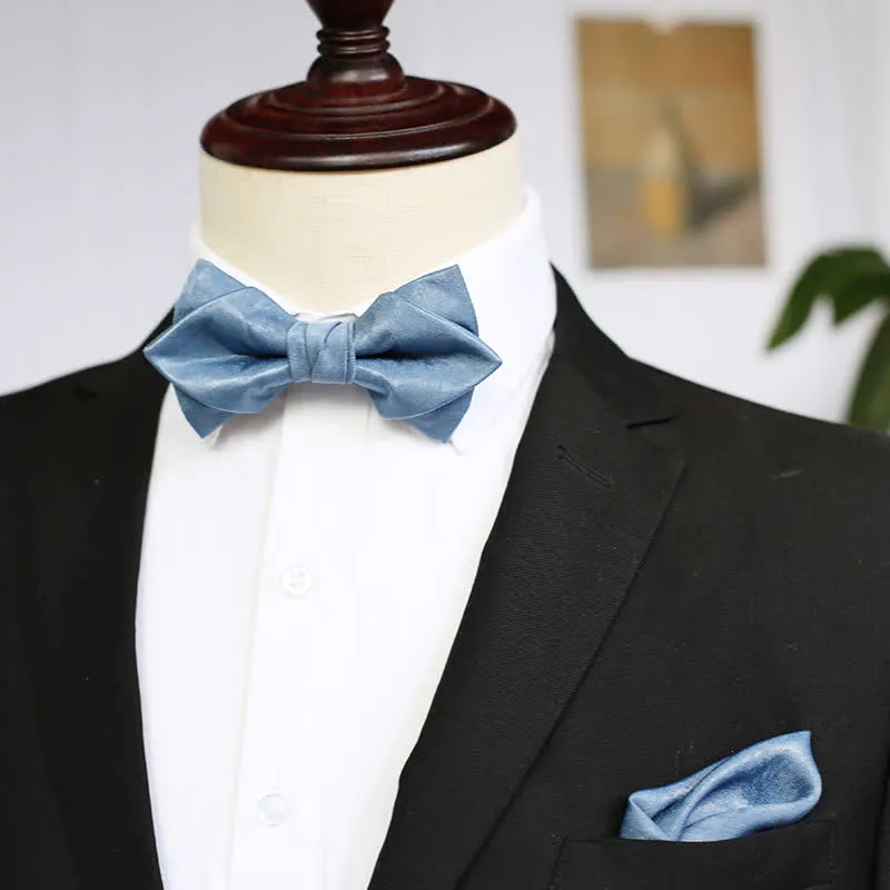 Men's Haze Blue Solid Color Fresh Bow Tie sold by FloralTrip