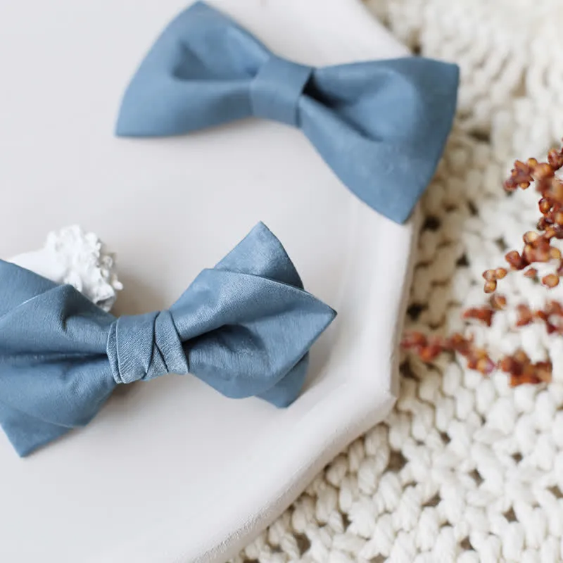 Men's Haze Blue Solid Color Fresh Bow Tie sold by FloralTrip product image thumbnail 4