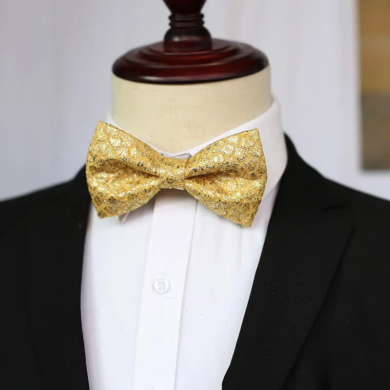 Men's Golden Glittering Shiny Details Bow Tie sold by FloralTrip product image thumbnail 2