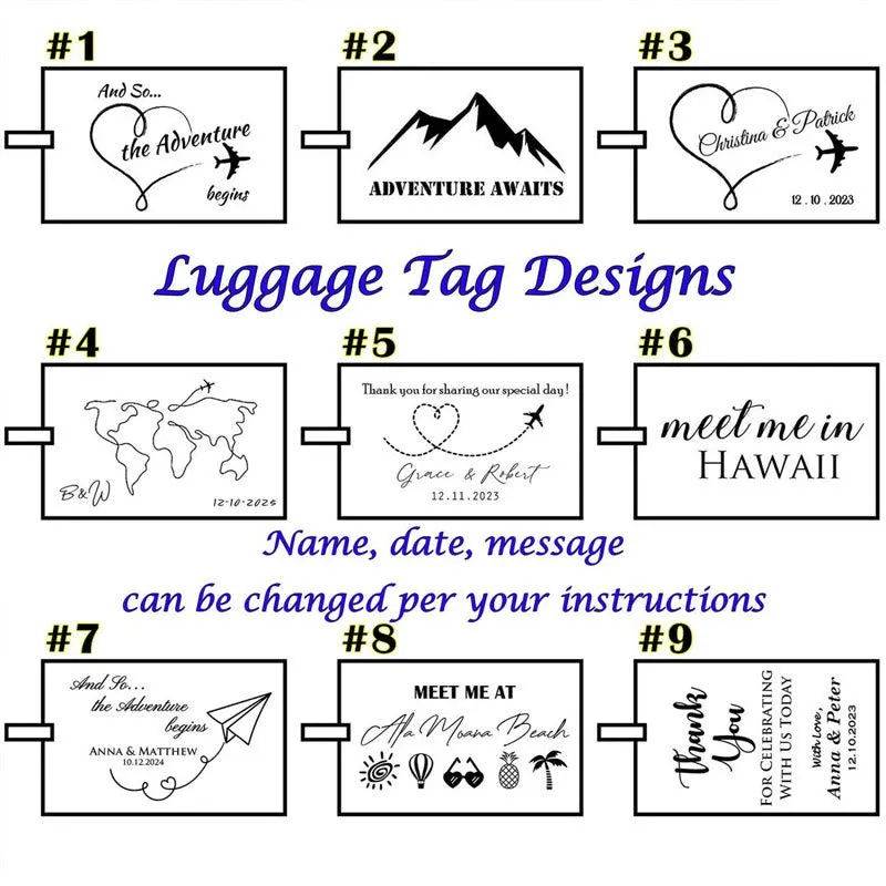 One-Sided Custom Your Text Travel Leather Luggage Tag sold by FloralTrip product image thumbnail 4