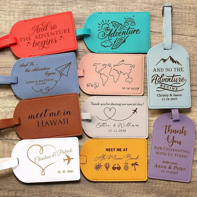 One-Sided Custom Your Text Travel Leather Luggage Tag sold by FloralTrip product image thumbnail 2