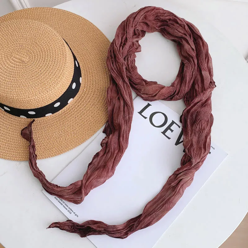 Women's Fashion Tie-Dye Creased Thin Long Scarf sold by FloralTrip product image thumbnail 4