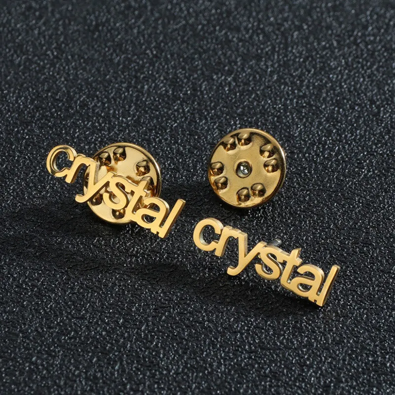 One Pair Of Gold Custom Your Name Personalized Brooch Cufflinks sold by FloralTrip