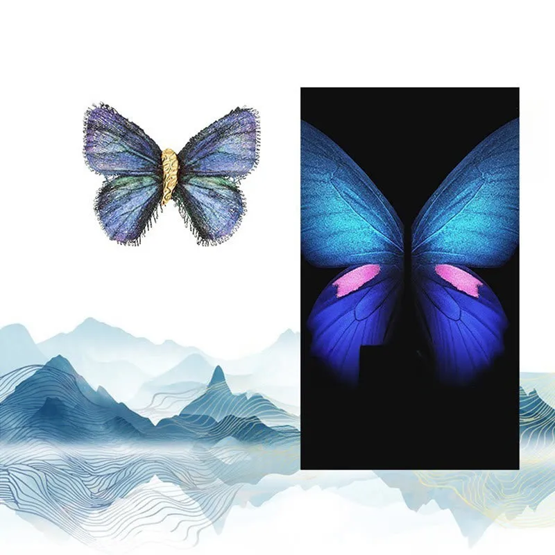 Women's Retro Butterfly Gradient Color Embroidered Brooch sold by FloralTrip product image thumbnail 3