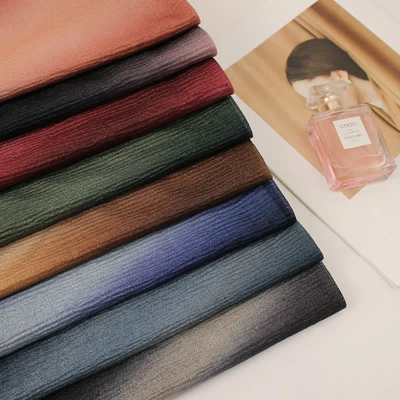 Unisex Striped Gradient Color Pleats Summer Thin Scarf sold by FloralTrip product image thumbnail 4