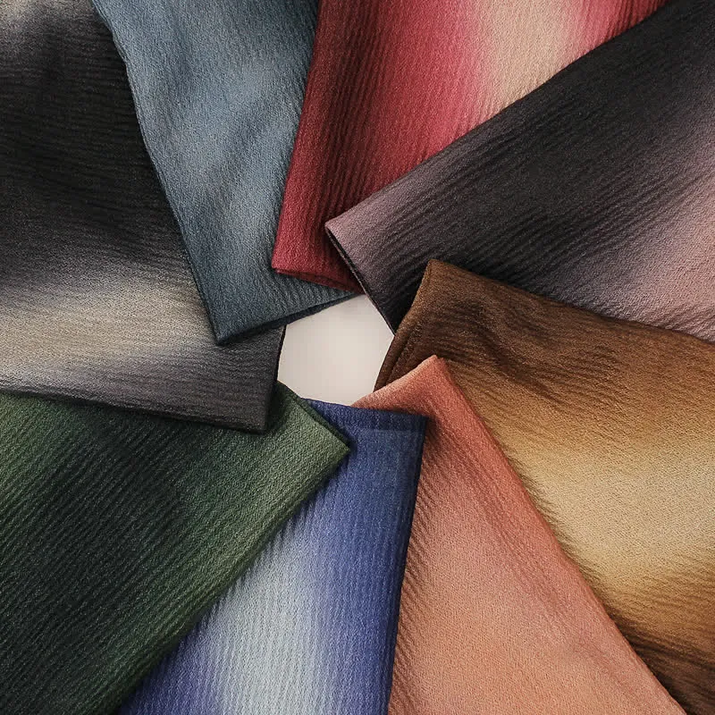 Unisex Striped Gradient Color Pleats Summer Thin Scarf sold by FloralTrip product image thumbnail 5