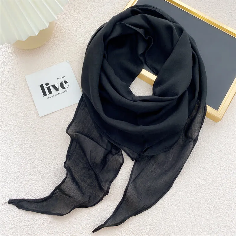 Women's Solid-color Thin Shawl Triangle Scarf sold by FloralTrip product image thumbnail 5