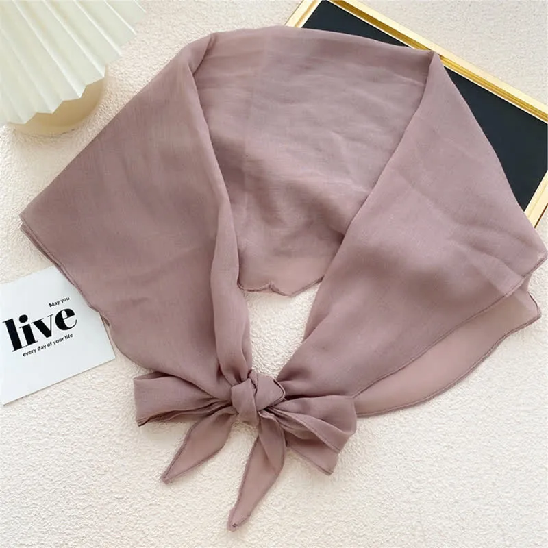 Women's Solid-color Thin Shawl Triangle Scarf sold by FloralTrip product image thumbnail 3