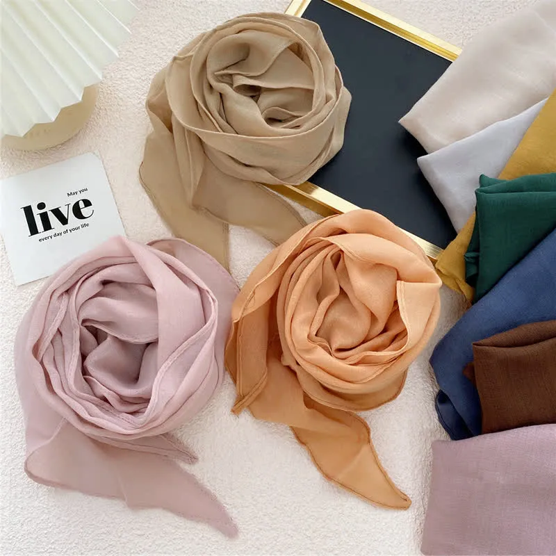 Women's Solid-color Thin Shawl Triangle Scarf sold by FloralTrip product image thumbnail 4