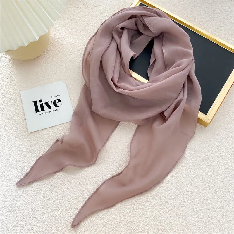 Women's Solid-color Thin Shawl Triangle Scarf sold by FloralTrip