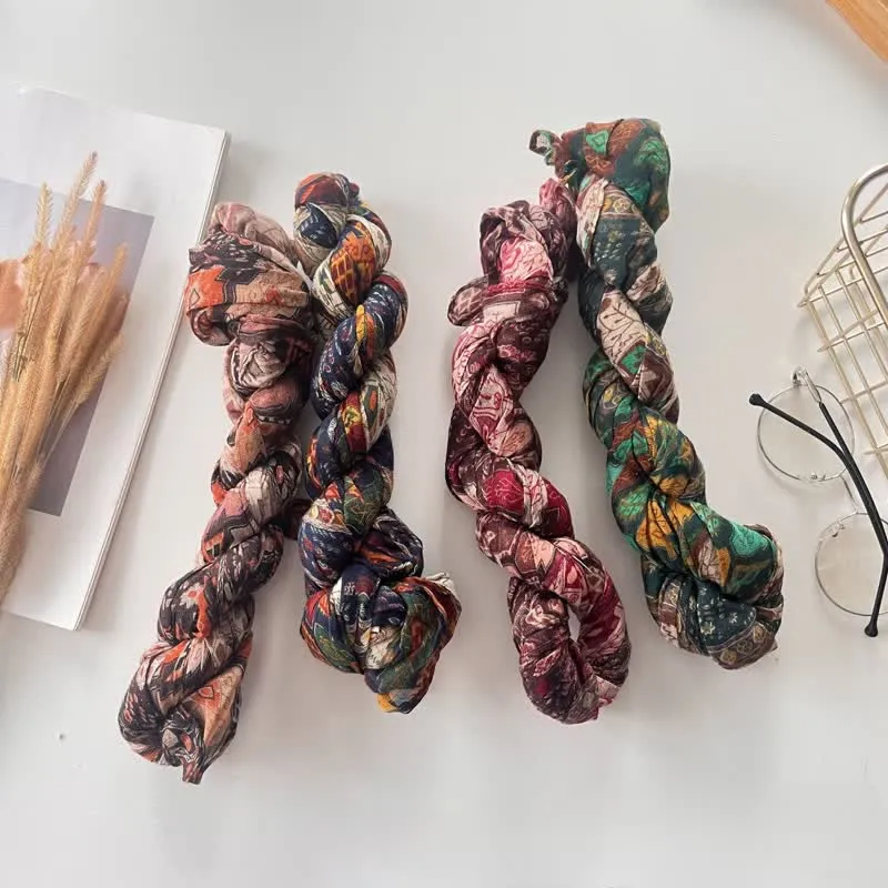 Women's Ethnic Style Pleated Cotton Linen Thin Autumn Scarf sold by FloralTrip product image thumbnail 2