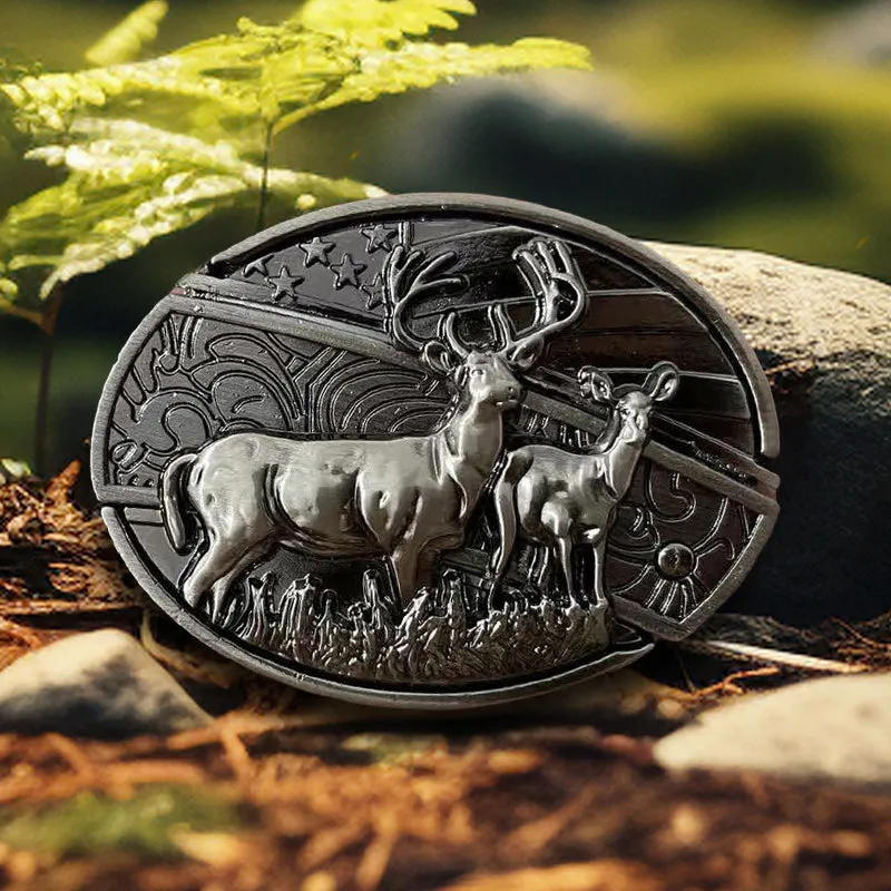 Men's DIY Deer Flag Hidden Folding Knife Leather Belt sold by FloralTrip