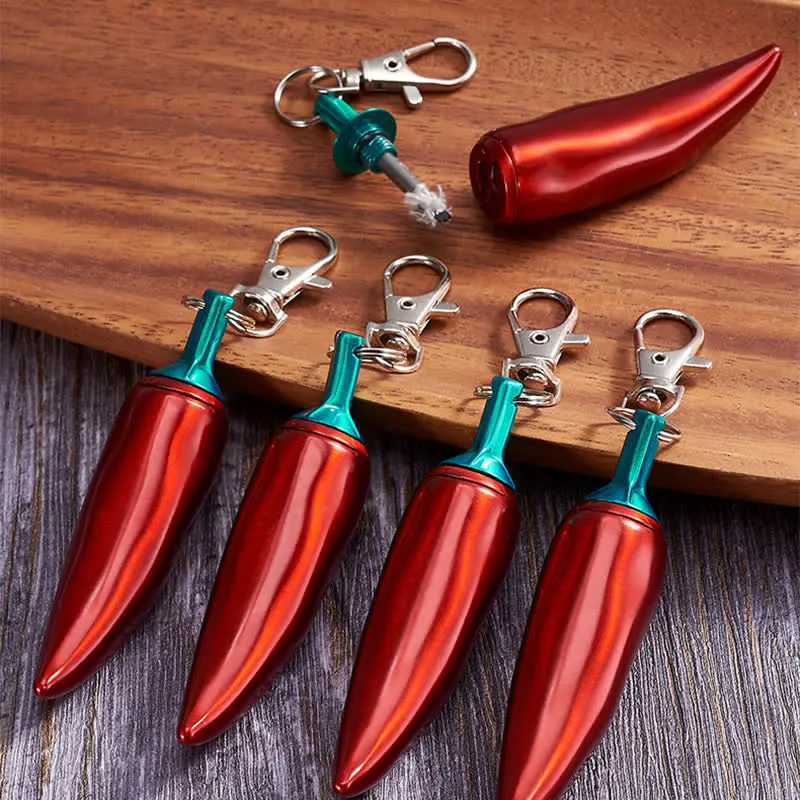 Novel Chili Shaped Permanent Match Keychain Kerosene Lighter sold by FloralTrip product image thumbnail 2
