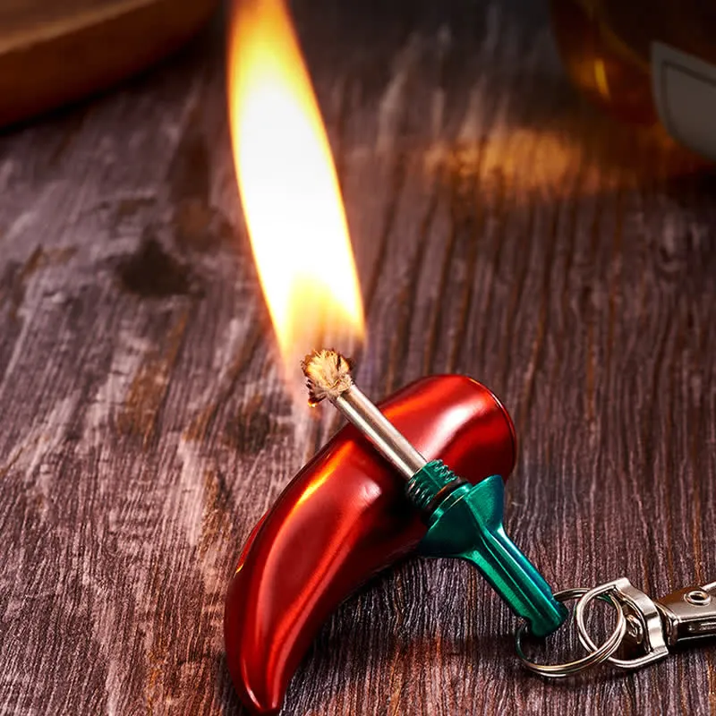 Novel Chili Shaped Permanent Match Keychain Kerosene Lighter sold by FloralTrip product image thumbnail 3
