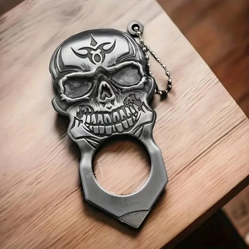 Noble Skull Face Multifunctional Tool Butane Lighter Keychain sold by FloralTrip