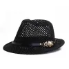 Men's Knitted Mesh Breathable Panama Fedora Hat sold by FloralTrip