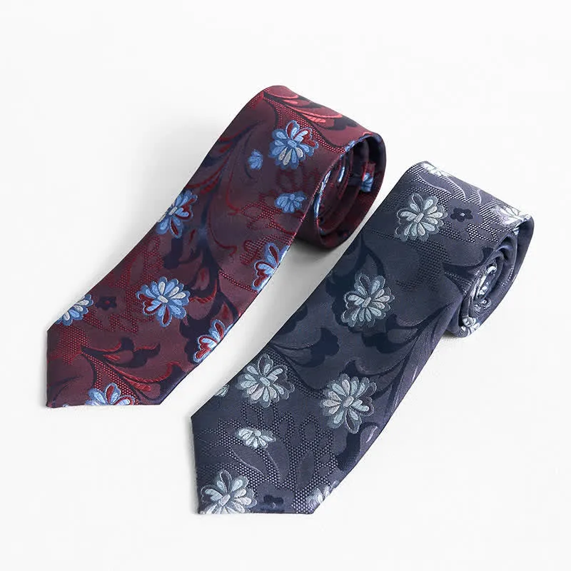 Men's Graceful Little Daisy Floral Printed Design Necktie sold by FloralTrip product image thumbnail 4