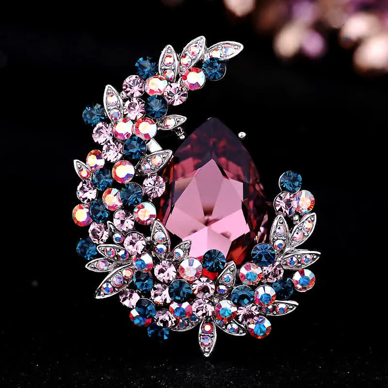 Women's Shiny Crystal Half Moon Shape Brooch sold by FloralTrip product image thumbnail 5