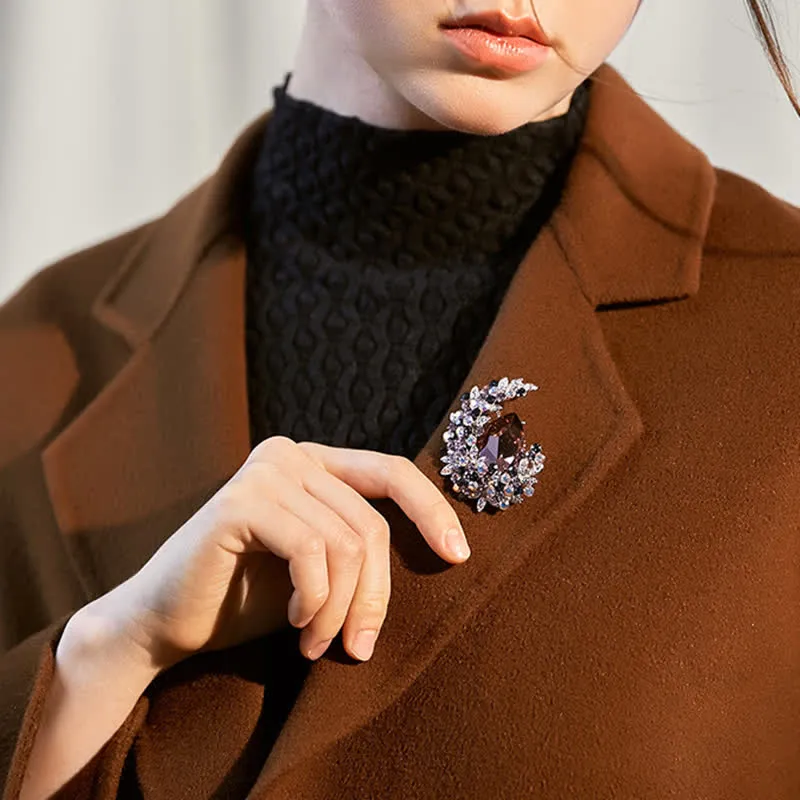 Women's Shiny Crystal Half Moon Shape Brooch sold by FloralTrip product image thumbnail 3