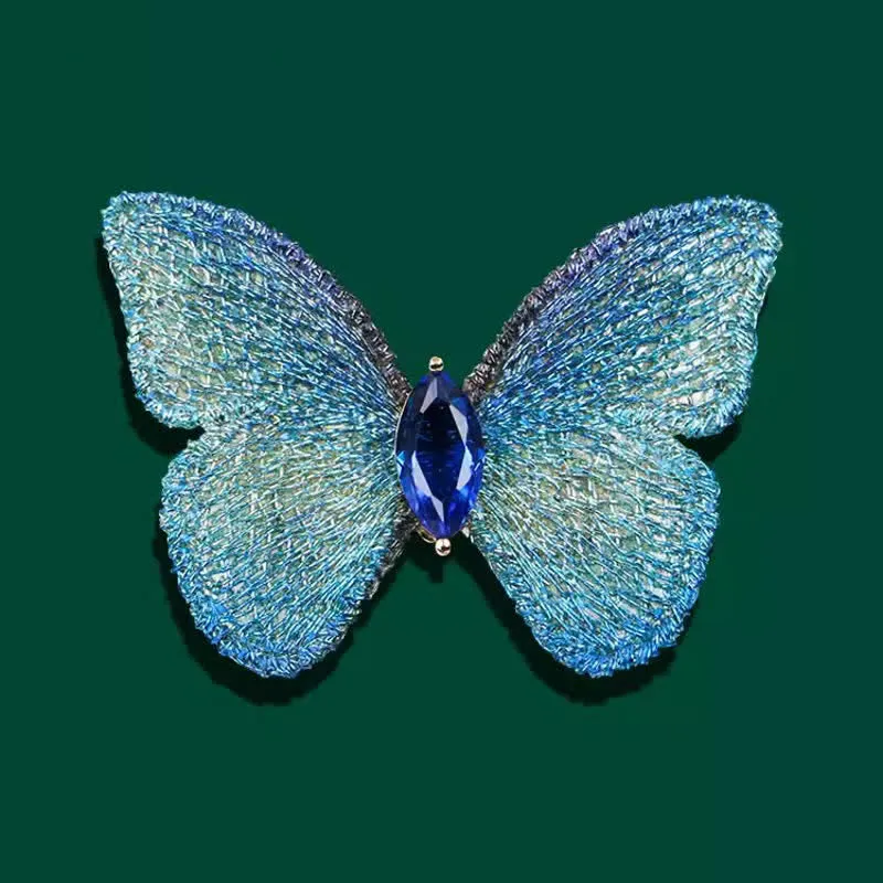 Women's Hand-embroidered Butterfly Crystal Body Brooch sold by FloralTrip