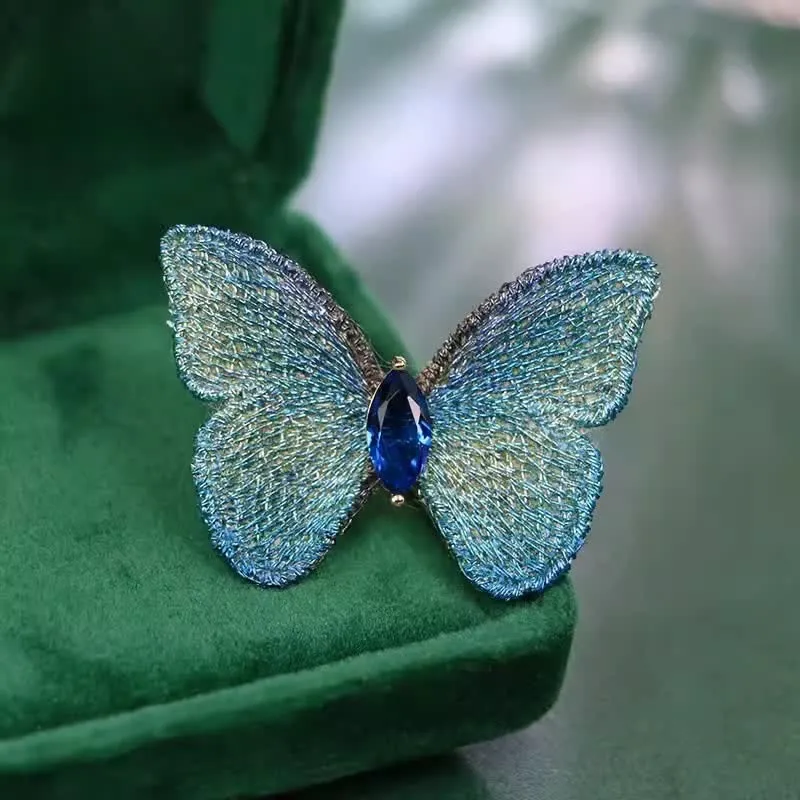 Women's Hand-embroidered Butterfly Crystal Body Brooch sold by FloralTrip product image thumbnail 3