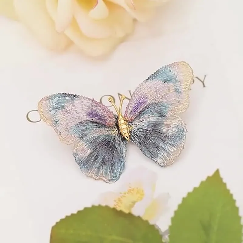 Women's Delicate Embroidered Butterfly Insect Brooch sold by FloralTrip product image thumbnail 5