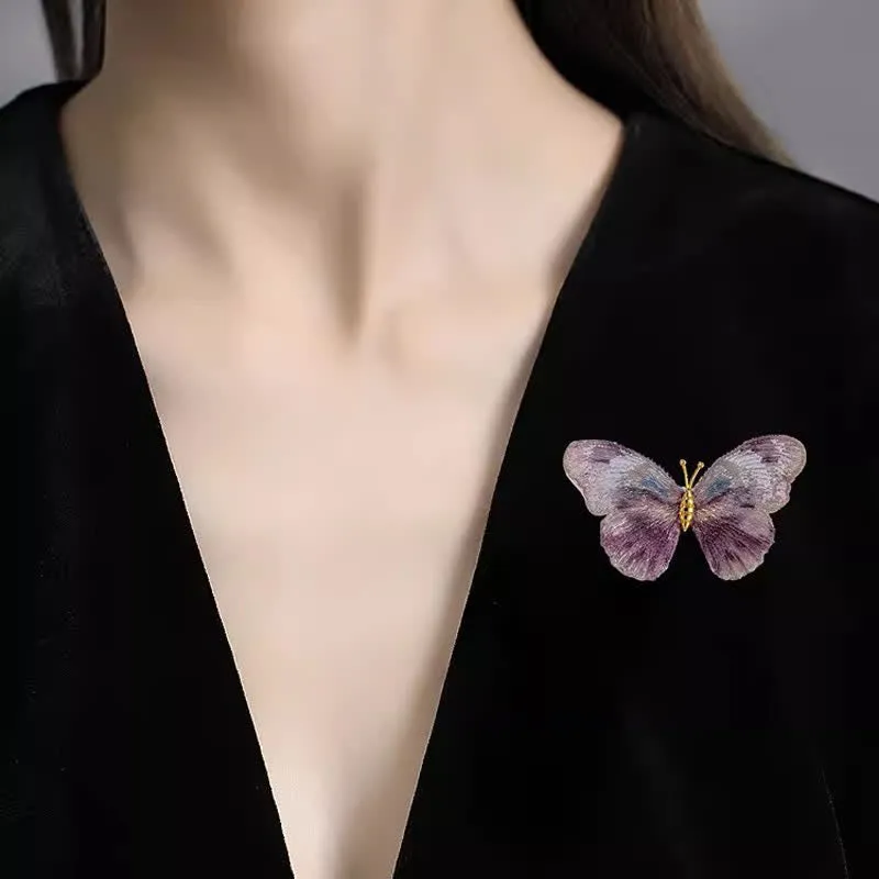 Women's Delicate Embroidered Butterfly Insect Brooch sold by FloralTrip product image thumbnail 2