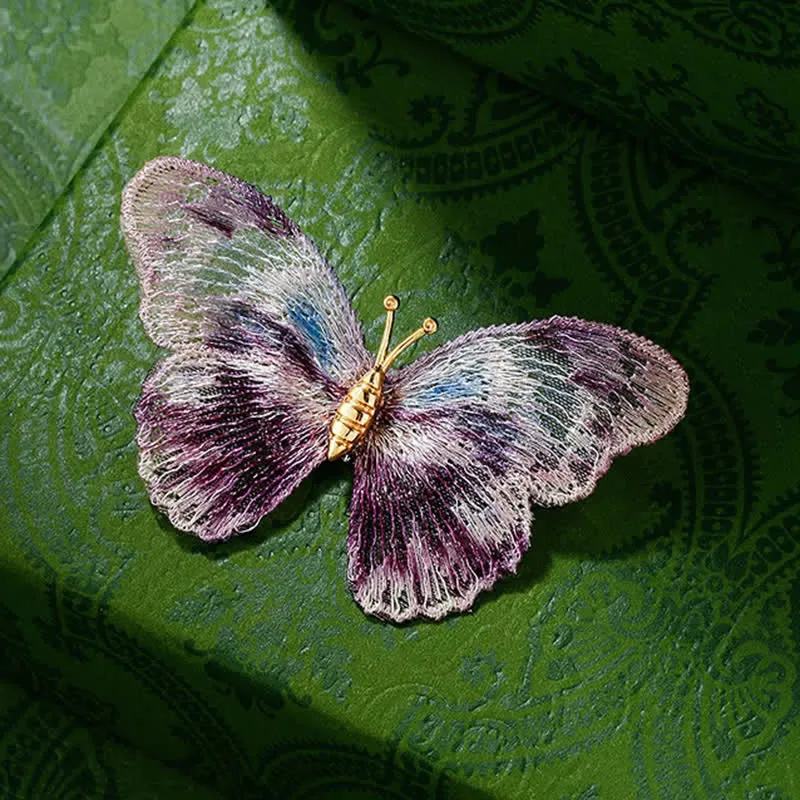 Women's Delicate Embroidered Butterfly Insect Brooch sold by FloralTrip product image thumbnail 4