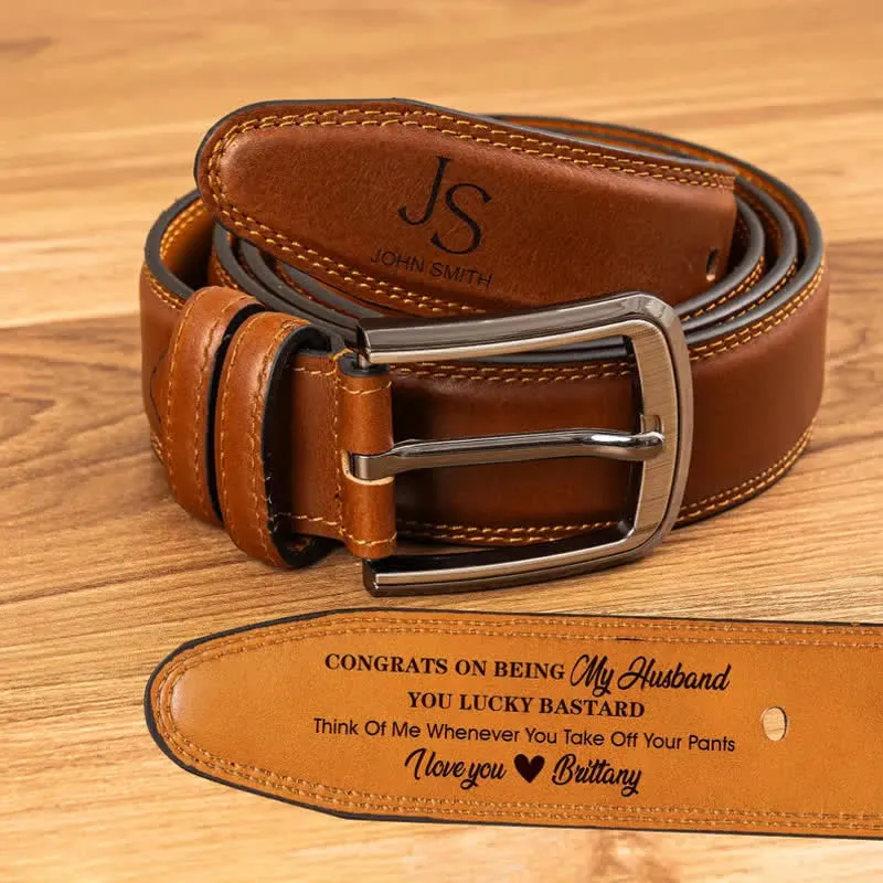 Personalized Custom Name Text Engraved Leather Belt sold by FloralTrip