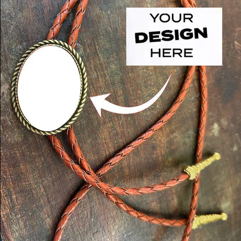 Funny Custom Photo Brown Leather Bolo Tie sold by FloralTrip product image thumbnail 2