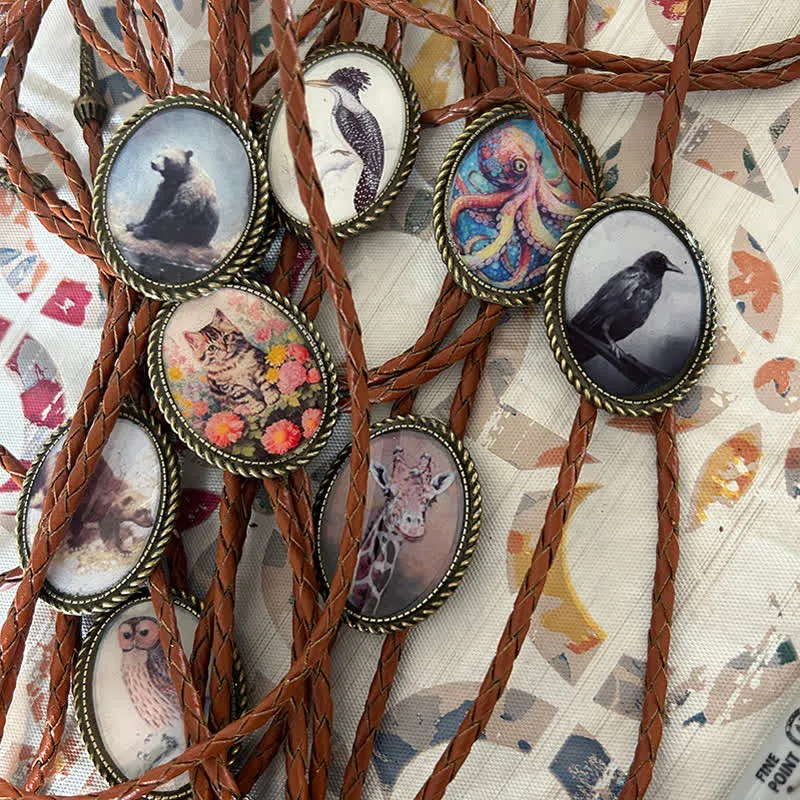 Funny Custom Photo Brown Leather Bolo Tie sold by FloralTrip product image thumbnail 3