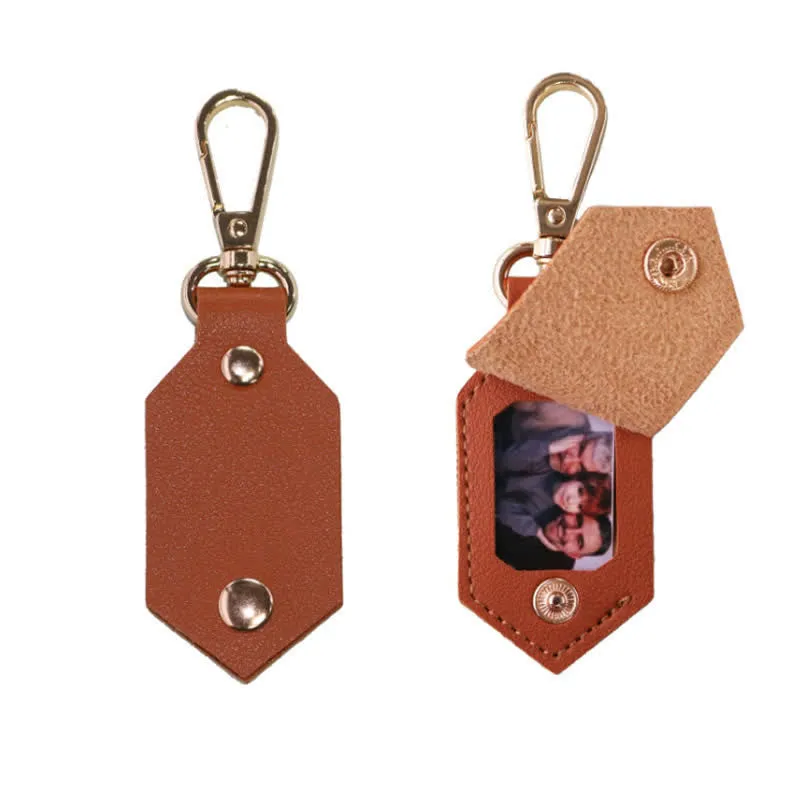 Custom Photo Birthday Anniversary Partner Leather Keychain sold by FloralTrip