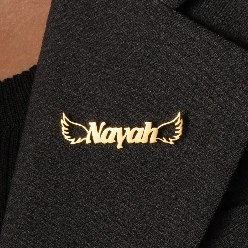 Elegant Angel Wings Custom Name Brooch sold by FloralTrip