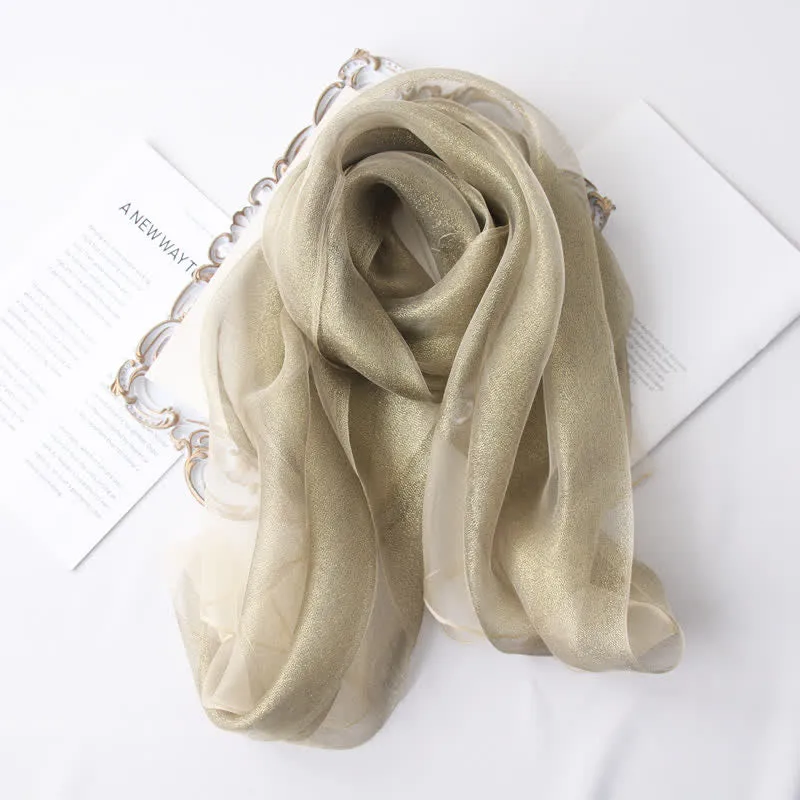 Women's Luxury Shimmering Organzan Silk Scarf sold by FloralTrip