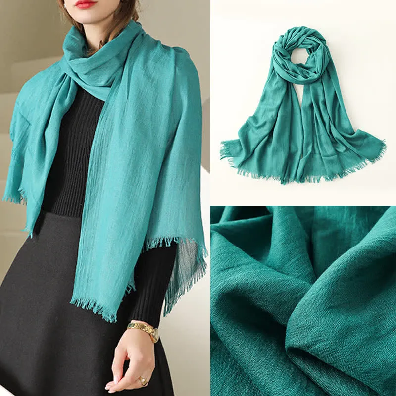 Solid Color Crinkle Travel Wrap Thin Summer Scarf sold by FloralTrip product image thumbnail 5
