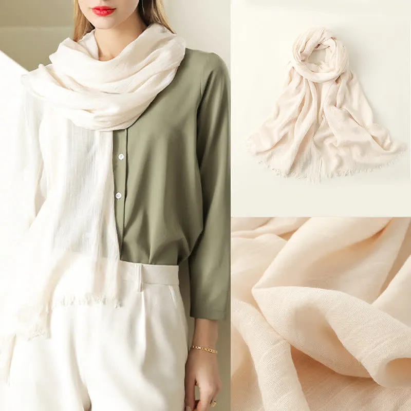 Solid Color Crinkle Travel Wrap Thin Summer Scarf sold by FloralTrip product image thumbnail 3